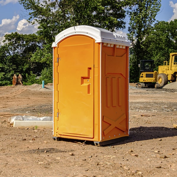 how often are the portable restrooms cleaned and serviced during a rental period in Haviland